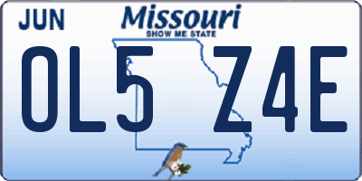 MO license plate OL5Z4E