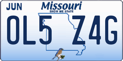 MO license plate OL5Z4G