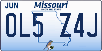MO license plate OL5Z4J
