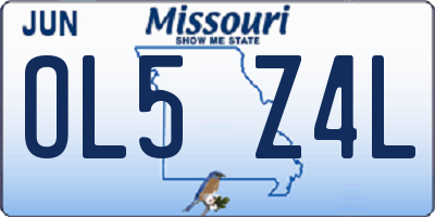 MO license plate OL5Z4L
