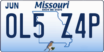 MO license plate OL5Z4P