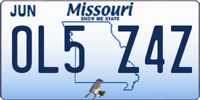 MO license plate OL5Z4Z
