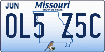 MO license plate OL5Z5C