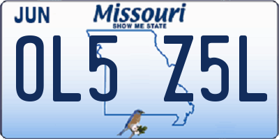 MO license plate OL5Z5L