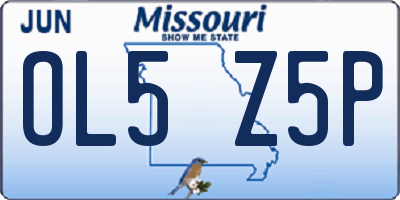 MO license plate OL5Z5P