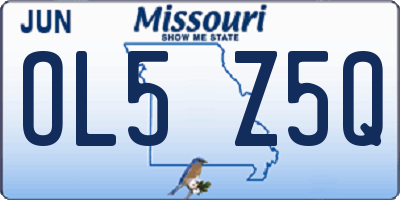 MO license plate OL5Z5Q