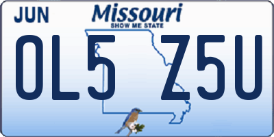 MO license plate OL5Z5U