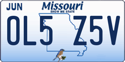 MO license plate OL5Z5V
