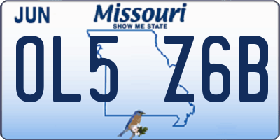 MO license plate OL5Z6B