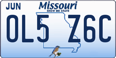 MO license plate OL5Z6C