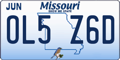 MO license plate OL5Z6D