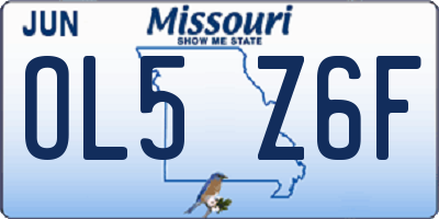 MO license plate OL5Z6F