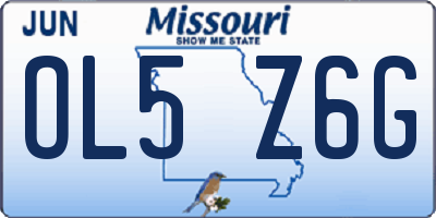 MO license plate OL5Z6G