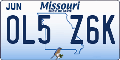 MO license plate OL5Z6K