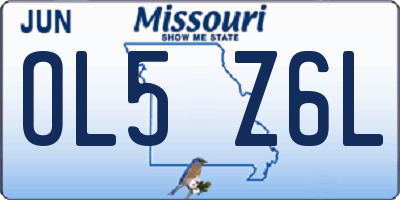 MO license plate OL5Z6L