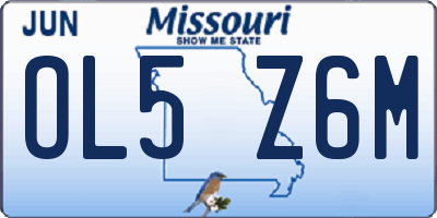 MO license plate OL5Z6M