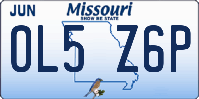 MO license plate OL5Z6P