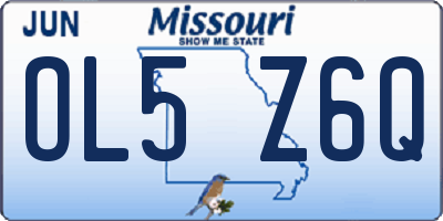 MO license plate OL5Z6Q