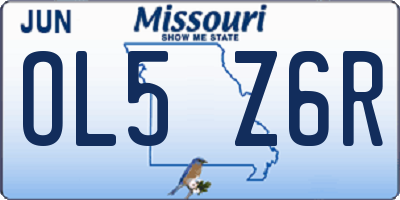 MO license plate OL5Z6R