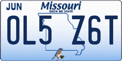 MO license plate OL5Z6T