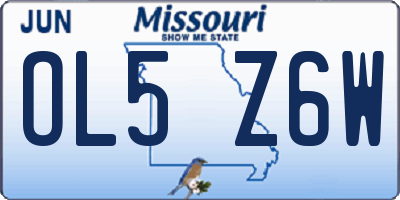 MO license plate OL5Z6W