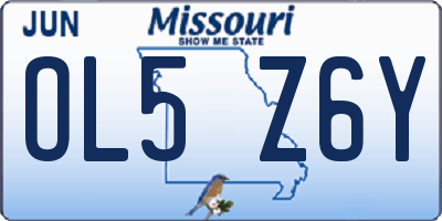 MO license plate OL5Z6Y