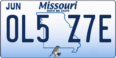 MO license plate OL5Z7E