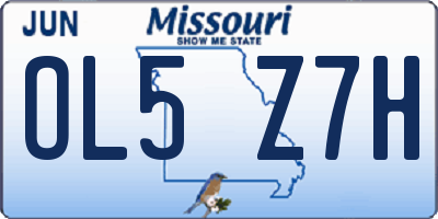 MO license plate OL5Z7H