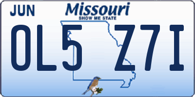 MO license plate OL5Z7I