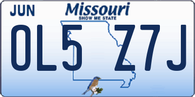 MO license plate OL5Z7J