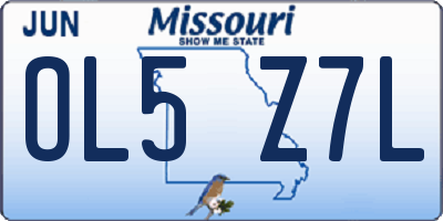 MO license plate OL5Z7L