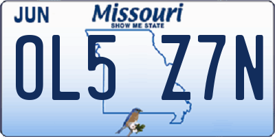 MO license plate OL5Z7N