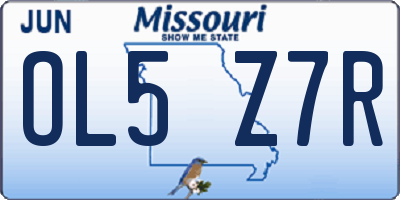 MO license plate OL5Z7R