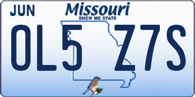 MO license plate OL5Z7S