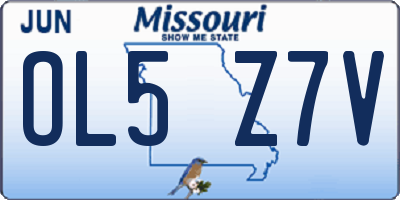 MO license plate OL5Z7V