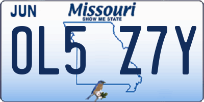 MO license plate OL5Z7Y