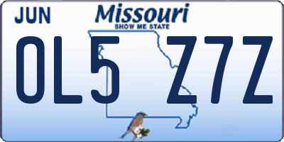 MO license plate OL5Z7Z