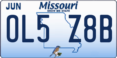 MO license plate OL5Z8B