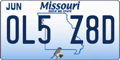 MO license plate OL5Z8D
