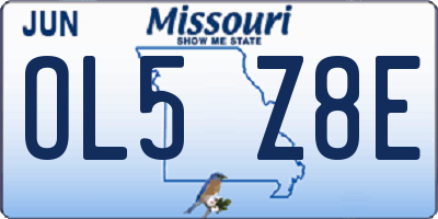 MO license plate OL5Z8E
