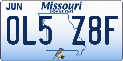 MO license plate OL5Z8F