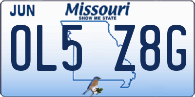 MO license plate OL5Z8G
