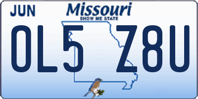 MO license plate OL5Z8U
