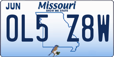 MO license plate OL5Z8W