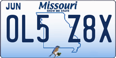 MO license plate OL5Z8X