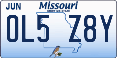 MO license plate OL5Z8Y