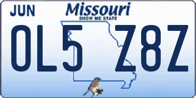MO license plate OL5Z8Z
