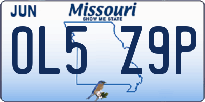 MO license plate OL5Z9P