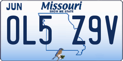 MO license plate OL5Z9V
