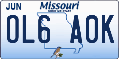 MO license plate OL6A0K